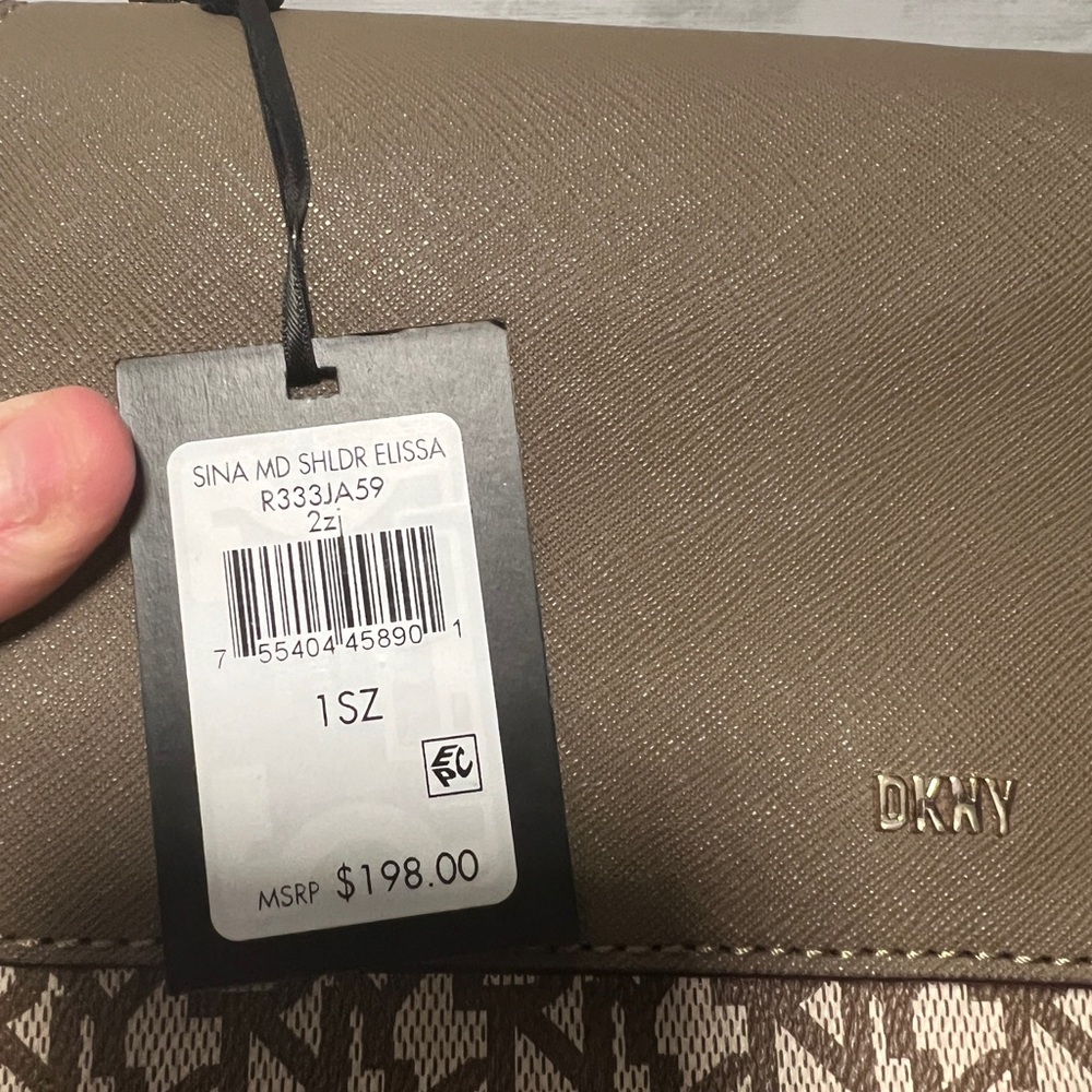DKNY Brown Crossbody Bag with Chain Strap - Picture 5 of 10